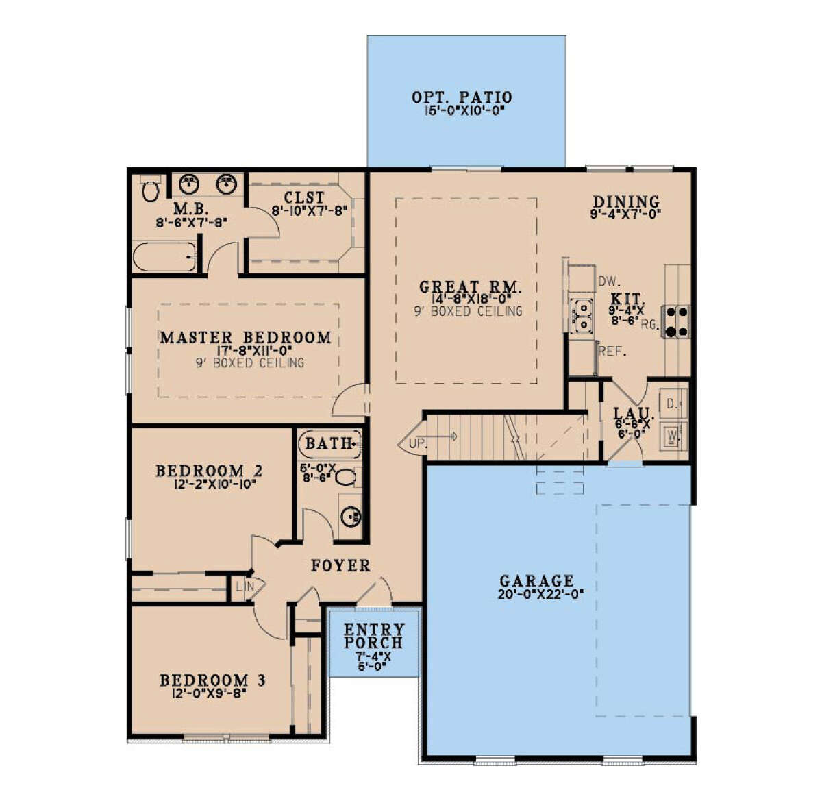 Traditional Plan 1359 Square Feet 3 Bedrooms 2 Bathrooms