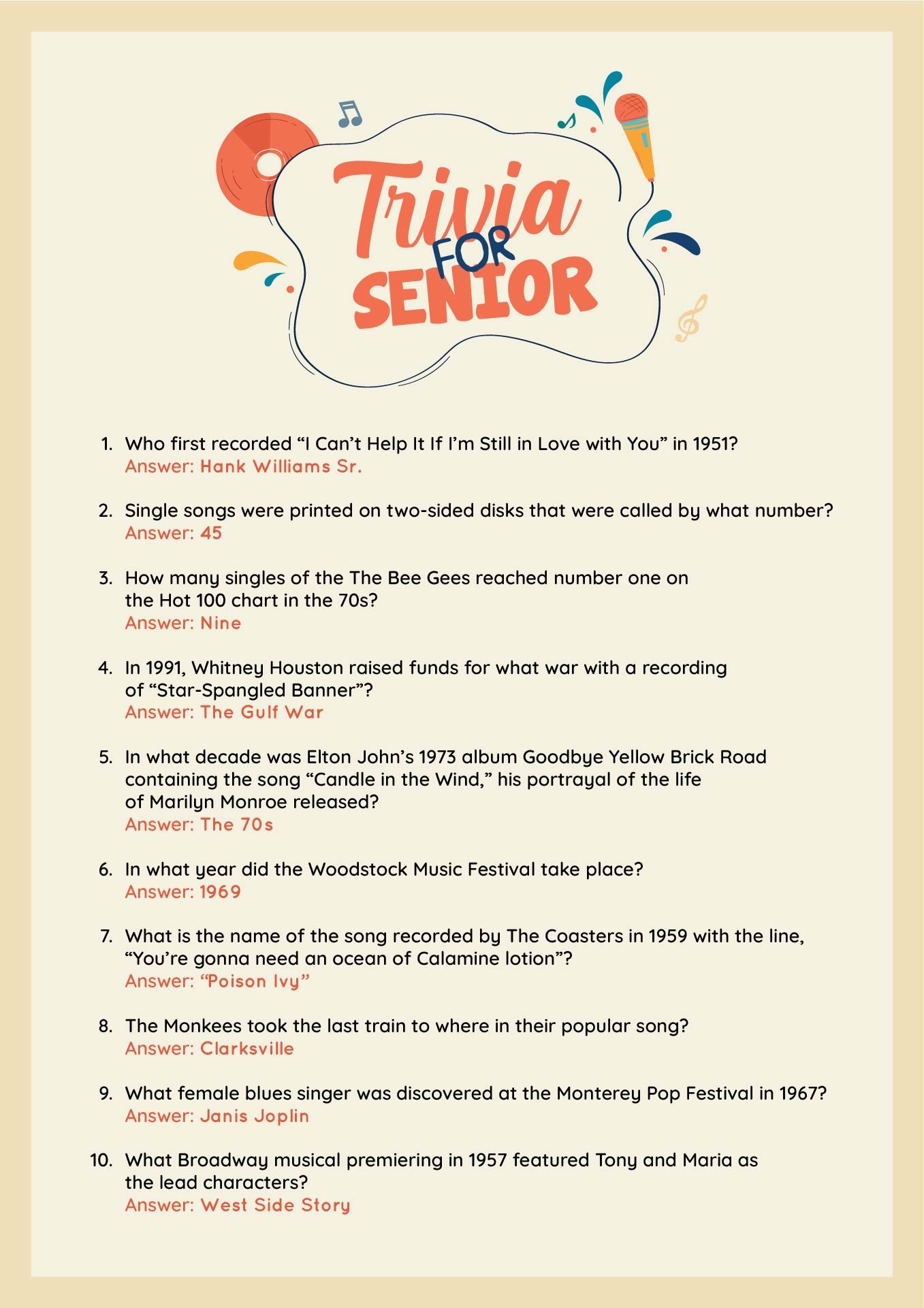 Trivia For Seniors