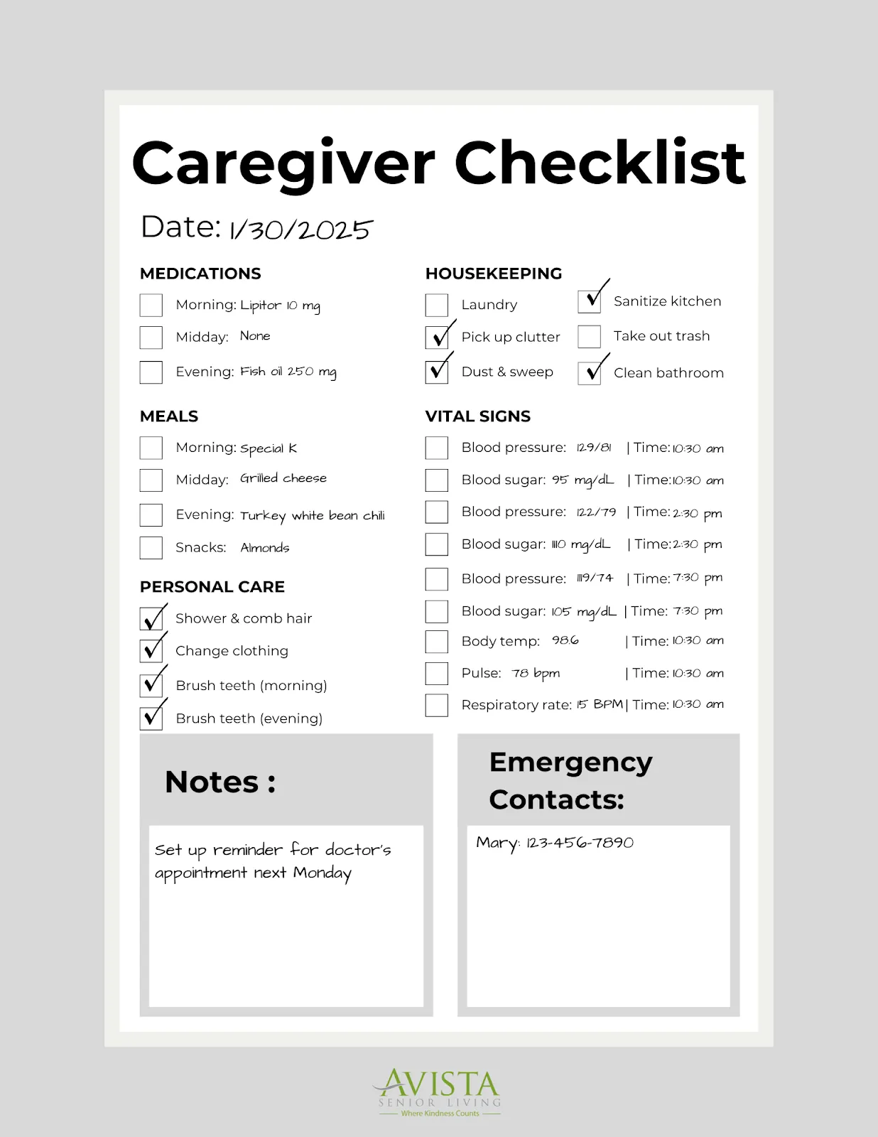 Try Our Free Senior Caregiver Daily Checklist Template