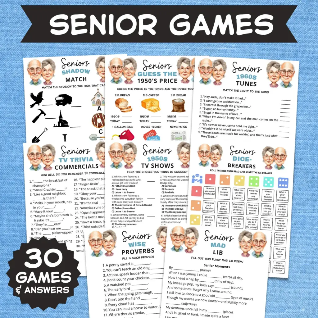 Ultimate 30 Senior Game Bundle Printable