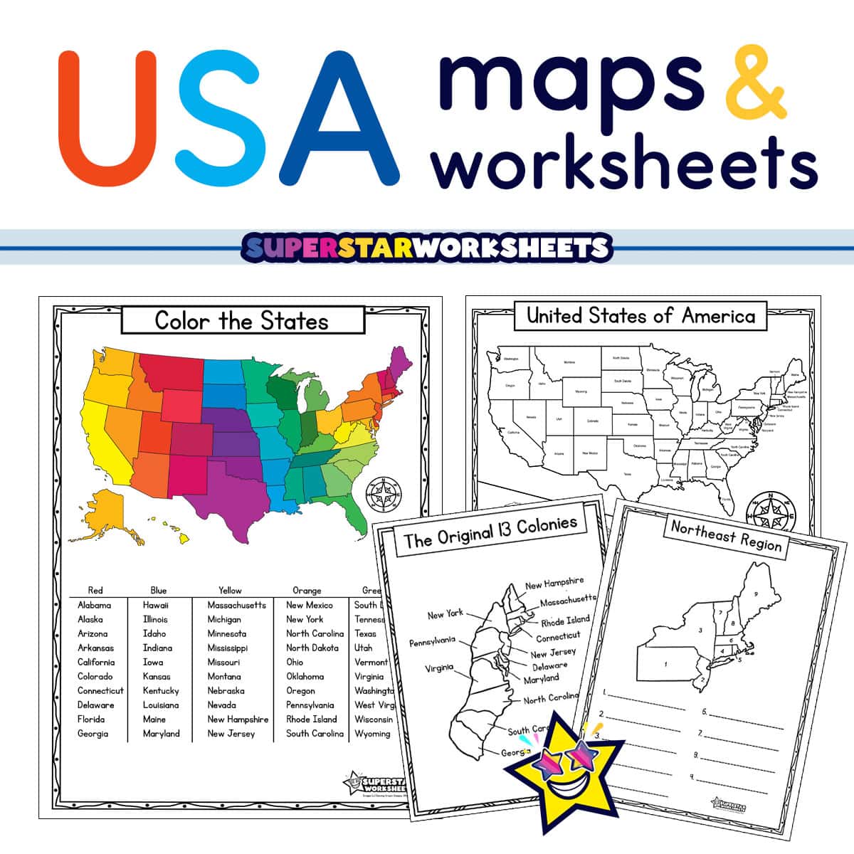 Usa Map Worksheets Usa Map Worksheets