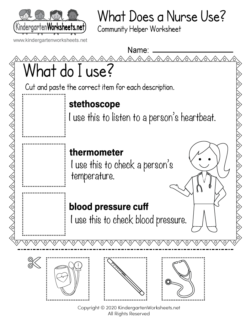 What Does A Nurse Use Worksheet