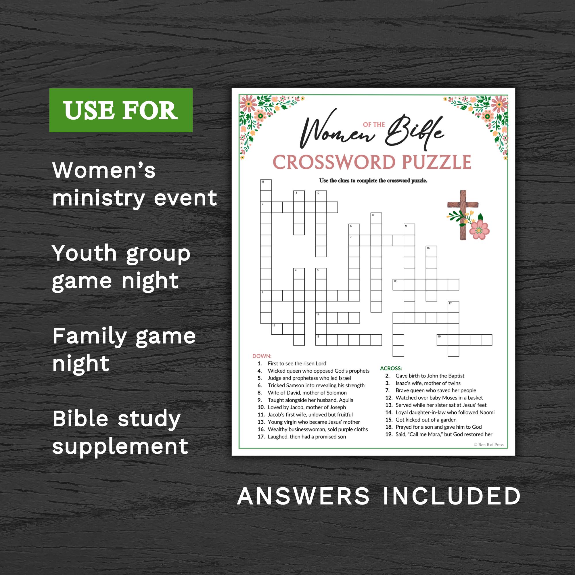 Women Of The Bible Crossword Puzzle
