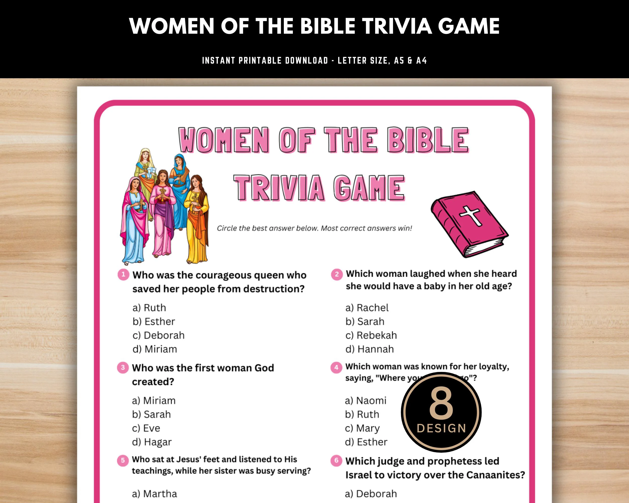 Women Of The Bible Trivia Game Printable
