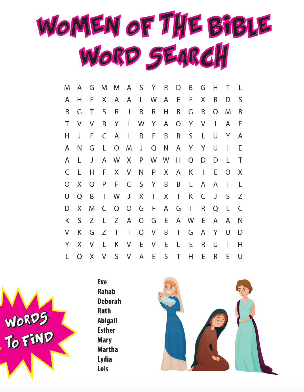Women Of The Bible Word Search
