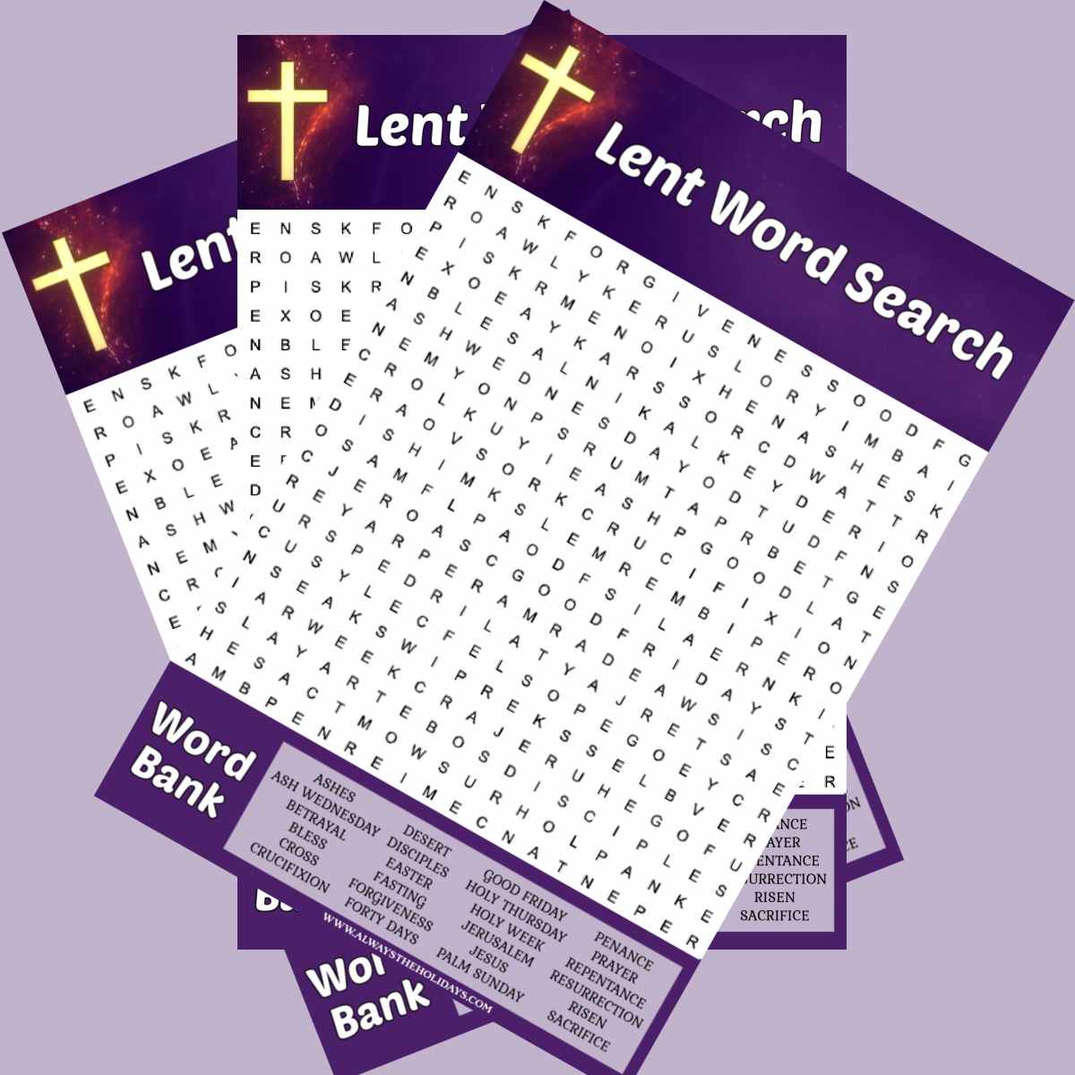 Word Search For Lent