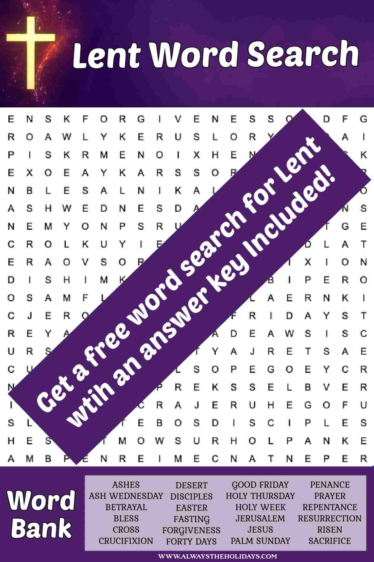 Word Search For Lent